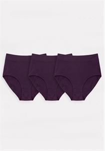95% Cotton Full Brief Panty 3 Pack (Dark Purple)